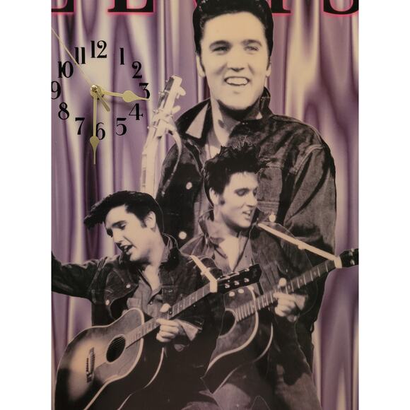 Elvis Vintage Wall Clock RARE New Hardware Excellent 21Hx15W - Picture 3 of 4